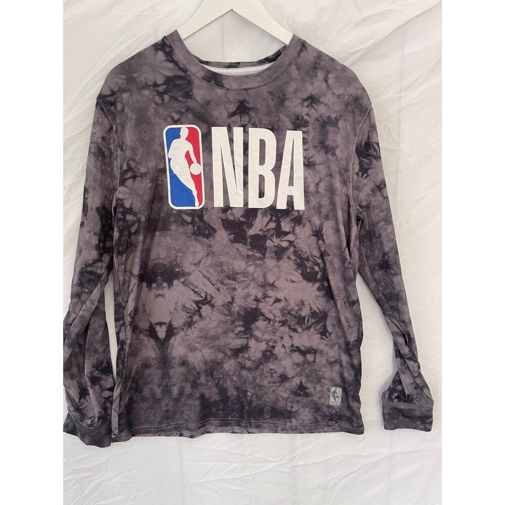 NBA Gray/Black Tie-Dye Long Sleeve Shirt Size M National Basketball Association